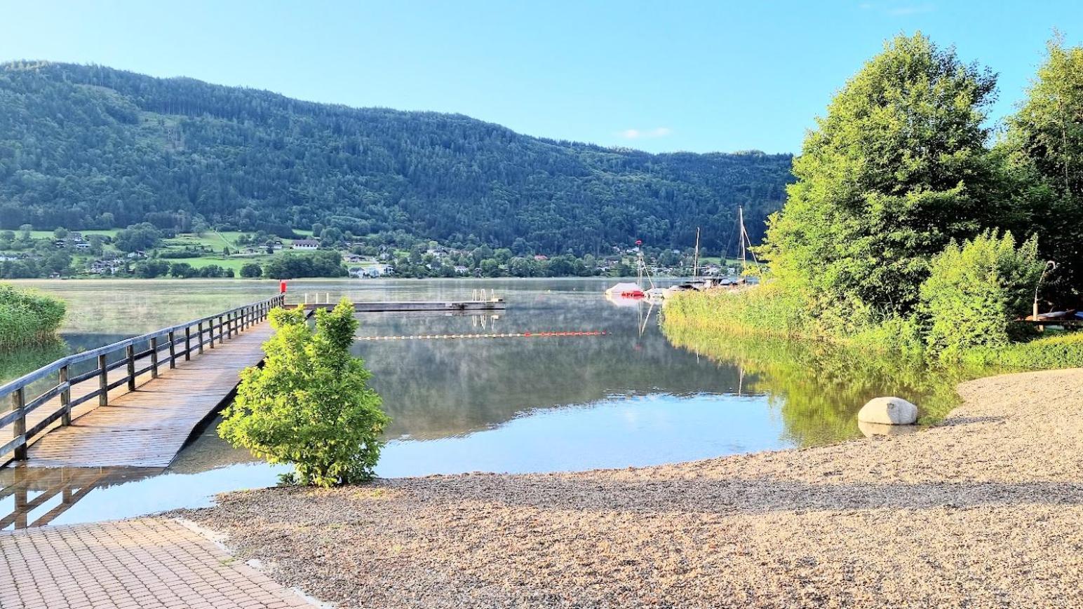 Kaernten Ossiacher See Apartment Zwei Zimmer Ferienwohnung Direkter Seezugang Strand Beheizte Schwimmhalle Bodensdorf Ngoại thất bức ảnh